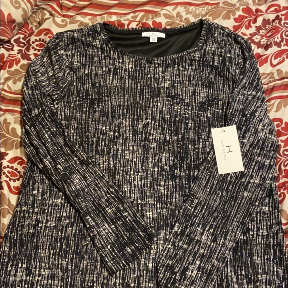 Halston Long Sleeve Blouse NWT